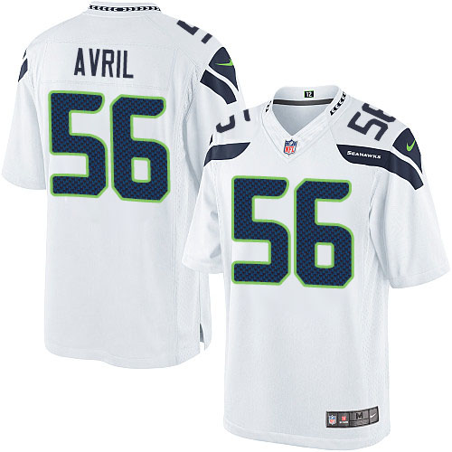 Men's Limited Cliff Avril Nike Jersey White Road - #56 NFL Seattle Seahawks